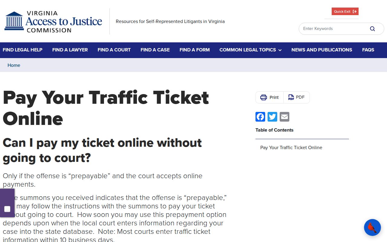 Loudoun County traffic warrant payment steps from the official Virginia court instructions