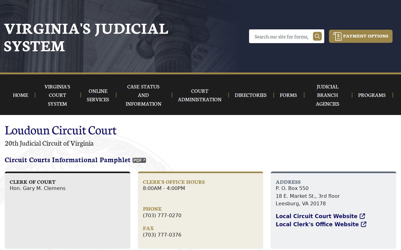 Loudoun County bench warrant record routing through the Circuit Clerk